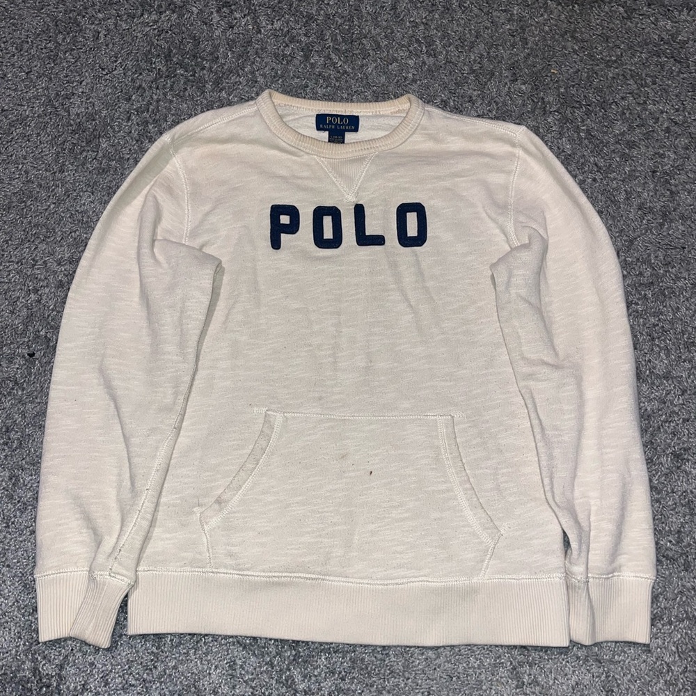 Polo by Ralph Lauren Men's Off-White Crewneck Sweater